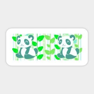 Green Leaf Panda Sticker